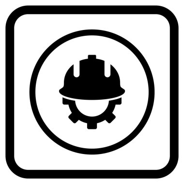 Geliştirme kask vektör simgesi bir çerçeve içinde