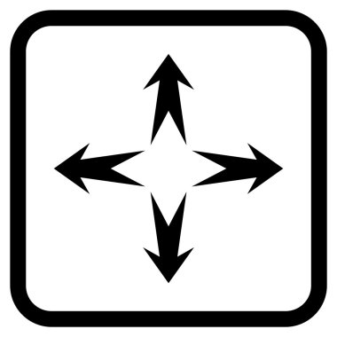 Genişletin okları vektör simgesi bir çerçeve içinde