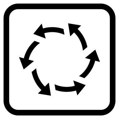 Santrifüj oklar bir çerçeve içinde simge vektör