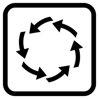 Dolaşım vektör simgesi bir çerçeve içinde