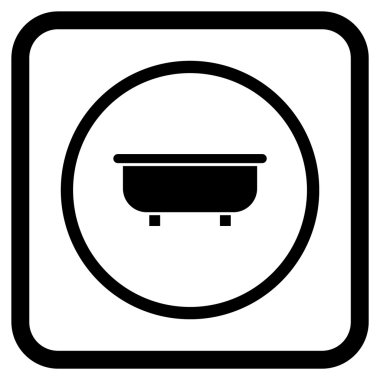 Küvet vektör simgesi bir çerçeve içinde