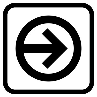 Yöne doğru vektör simgesi bir çerçeve içinde