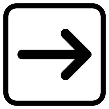 Ok sağ vektör simgesi bir çerçeve içinde