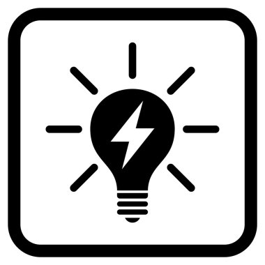 Elektrik ışık ampul vektör simgesi bir çerçeve içinde