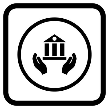 Banka hizmet vektör simgesi bir çerçeve içinde