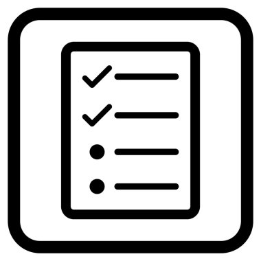 Denetim listesi sayfa vektör simgesi bir çerçeve içinde