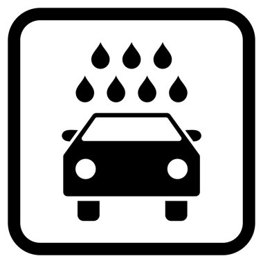 Araba duş vektör simgesi bir çerçeve içinde