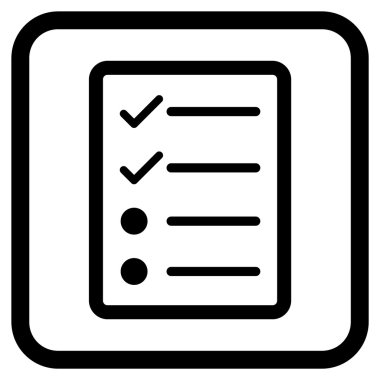 Denetim listesi sayfa vektör simgesi bir çerçeve içinde