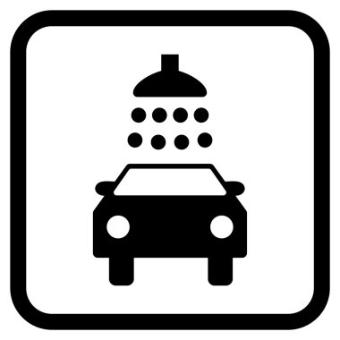 Araba duş vektör simgesi bir çerçeve içinde