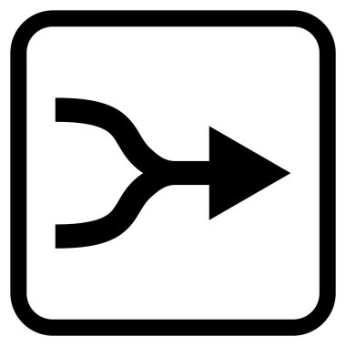 Ok sağ vektör simgesi bir çerçeve içinde birleştirmek