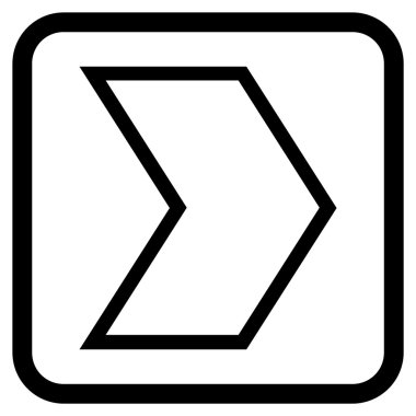 Ok ucu doğru vektör simgesi bir çerçeve içinde