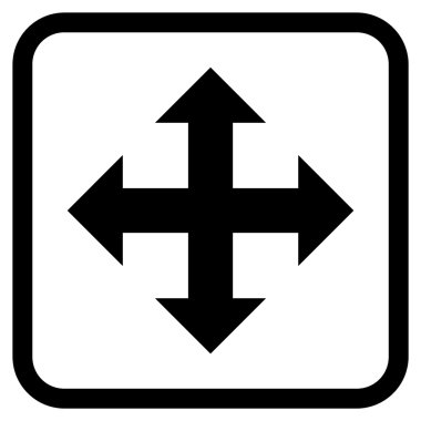 Genişletin okları vektör simgesi bir çerçeve içinde