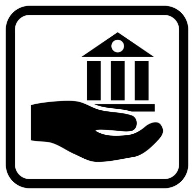 Banka hizmet vektör simgesi bir çerçeve içinde