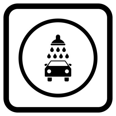 Araba duş vektör simgesi bir çerçeve içinde