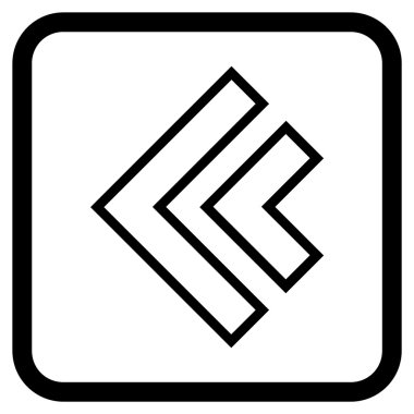 Yön sol vektör simgesi bir çerçeve içinde