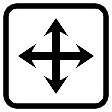 Genişletin okları vektör simgesi bir çerçeve içinde