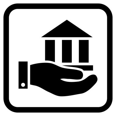 Banka hizmet vektör simgesi bir çerçeve içinde