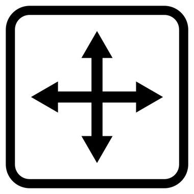 Genişletin okları vektör simgesi bir çerçeve içinde