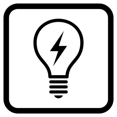 Elektrikli ampul vektör simgesi bir çerçeve içinde
