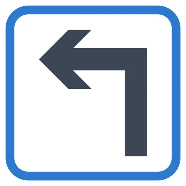 Gire a la izquierda icono del vector en un marco — Archivo Imágenes Vectoriales