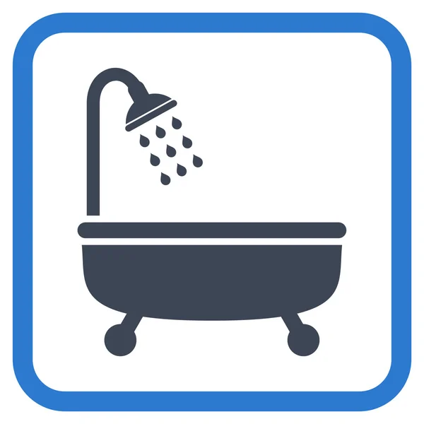 Vector de baño de ducha icono en un marco — Vector de stock