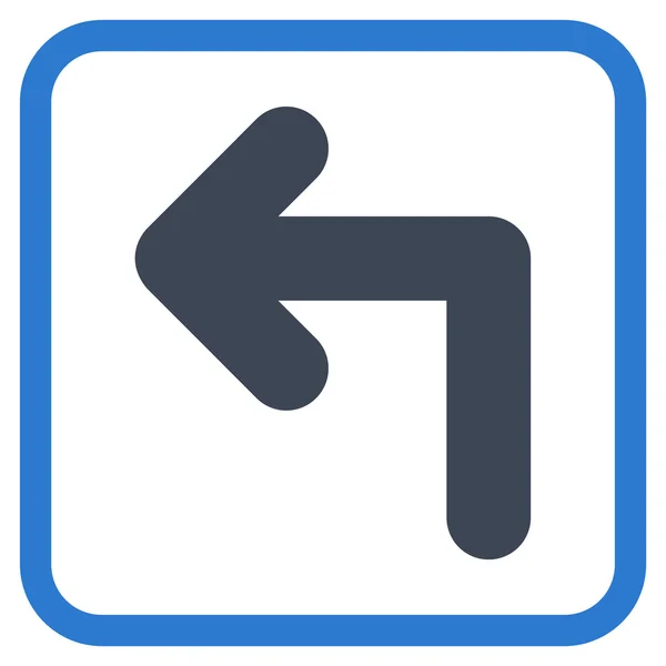 Gire a la izquierda icono del vector en un marco — Archivo Imágenes Vectoriales