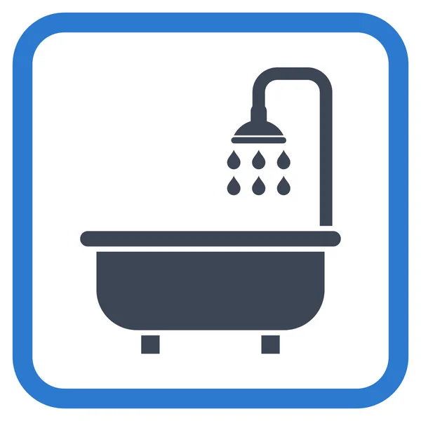 Icône vectorielle de bain de douche dans un cadre — Image vectorielle