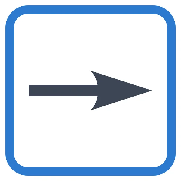 Flecha aguda derecha Vector icono en un marco — Vector de stock