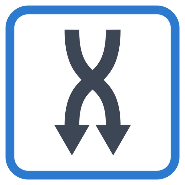 Shuffle Pfeile nach unten Vektor-Symbol in einem Rahmen — Stockvektor