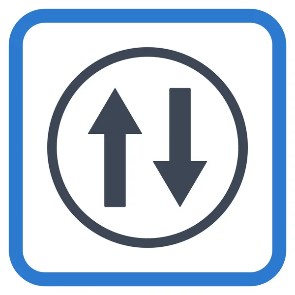 Verticaal spiegelen pijlen Vector Icon In een Frame — Stockvector