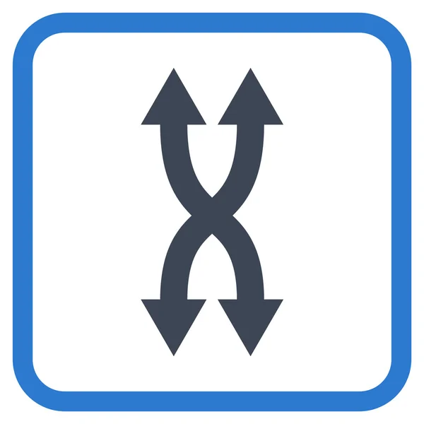 Shuffle Pfeile vertikale Vektor-Symbol in einem Rahmen — Stockvektor