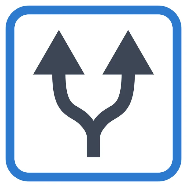 Split Pfeile nach oben Vektor-Symbol in einem Rahmen — Stockvektor