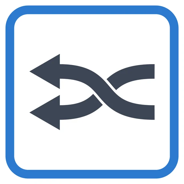 Shuffle Flechas izquierda Vector icono en un marco — Vector de stock