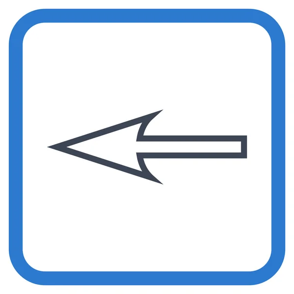 Scharfer Pfeil linkes Vektorsymbol in einem Rahmen — Stockvektor