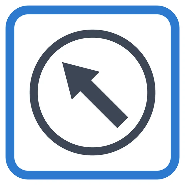 Rundade upp-vänsterpil vektor ikonen i en ram — Stock vektor