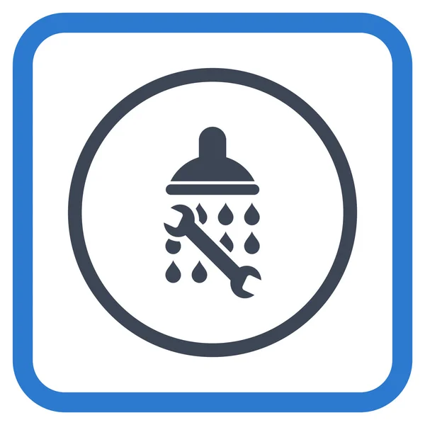Icône vectorielle de plomberie de douche dans un cadre — Image vectorielle