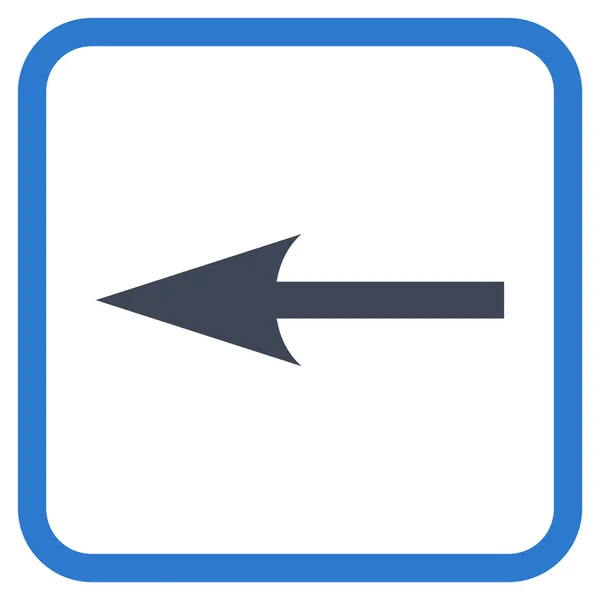Scherpe pijl links Vector Icon In een Frame — Stockvector