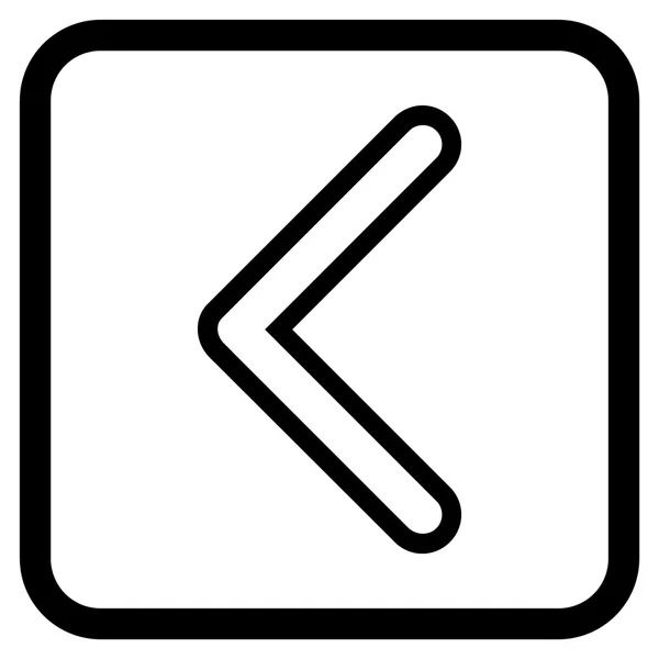 Pfeilspitze linkes Vektor-Symbol in einem Rahmen — Stockvektor