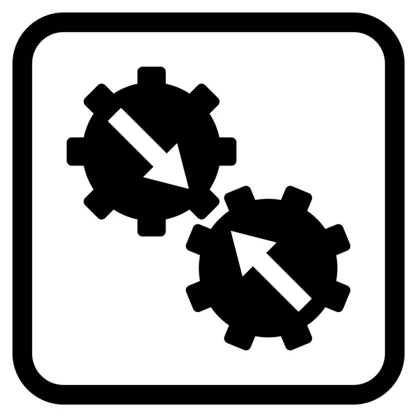 Gear Integration Vector Icon In a Frame — Stock Vector