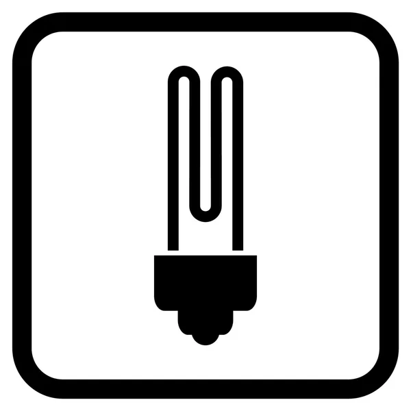 Fluorescent Bulb Vector Icon In a Frame — Stock Vector