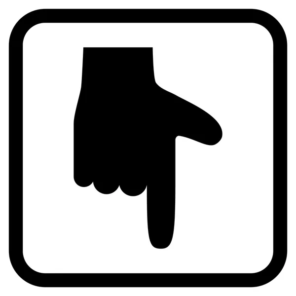Ukazatele ve tvaru ruky dolů vektorové ikony v rámečku — Stockový vektor