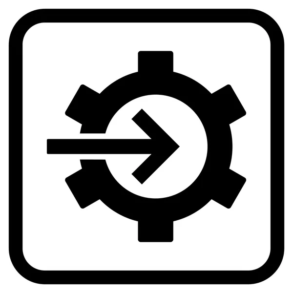 Icona vettoriale di integrazione del ingranaggio in una cornice — Vettoriale Stock