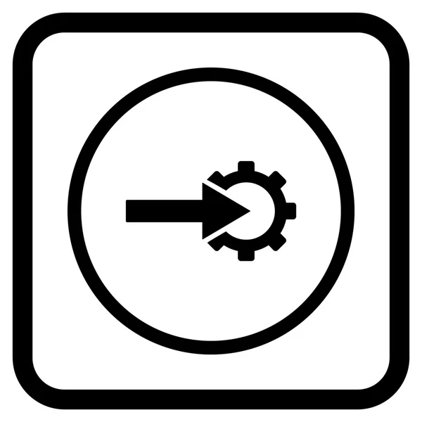 Icono de vectores de integración de engranajes en un marco — Archivo Imágenes Vectoriales