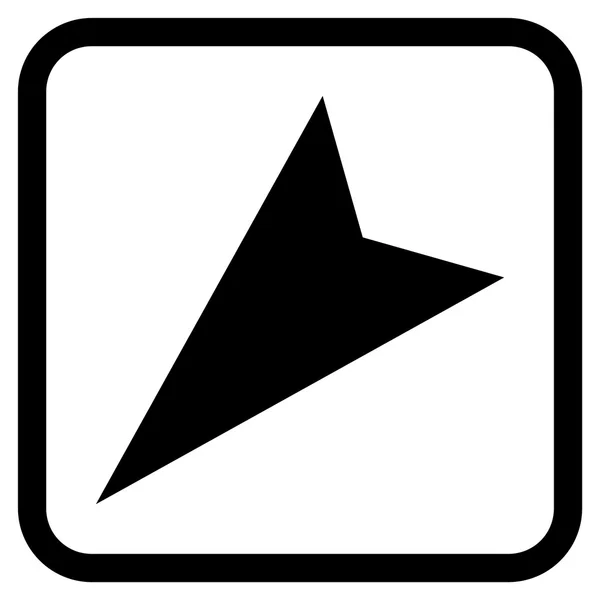 Icono de vector de punta de flecha izquierda hacia abajo en un marco — Archivo Imágenes Vectoriales