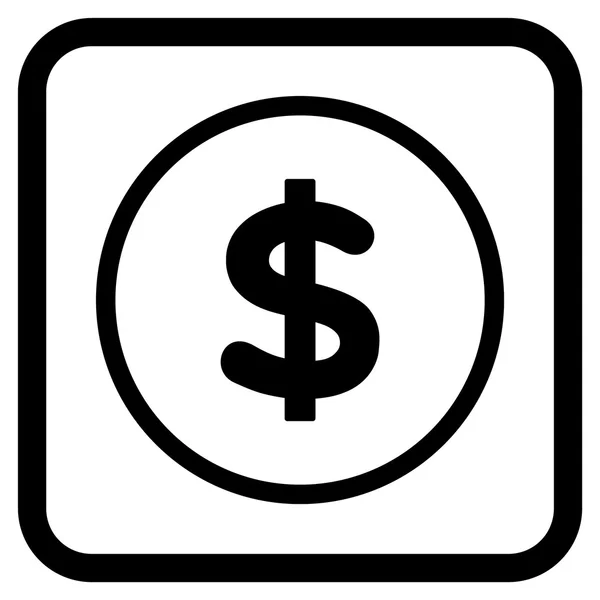 Icono del vector del dólar en un marco — Archivo Imágenes Vectoriales