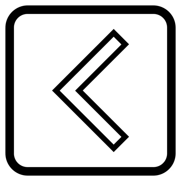 Pfeilspitze linkes Vektor-Symbol in einem Rahmen — Stockvektor