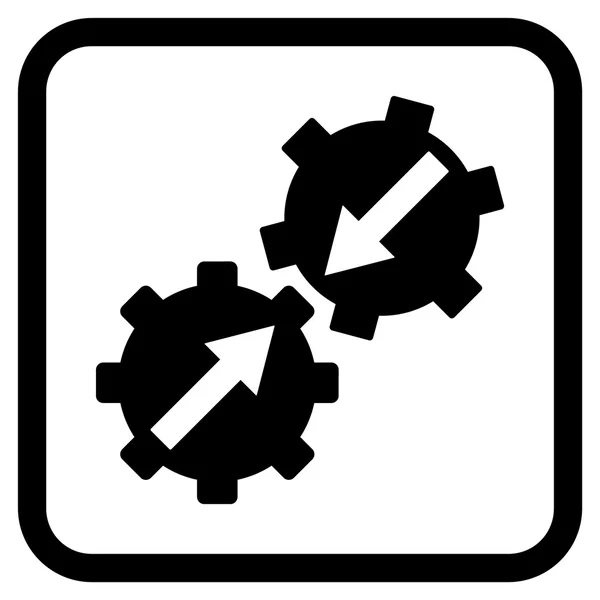 Gear Integration Vector Icon In a Frame — Stock Vector