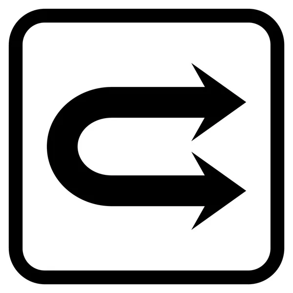 Doble flecha derecha Vector icono en un marco — Vector de stock