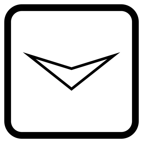 Pijlpunt neer Vector Icon In een Frame — Stockvector