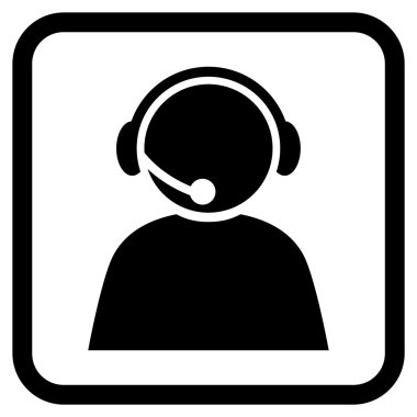 Çağrı Merkezi operatörü vektör simgesi bir çerçeve içinde